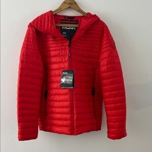NWT Men’s Pajar Red Packable Lightweight Hooded Jacket - Size Small